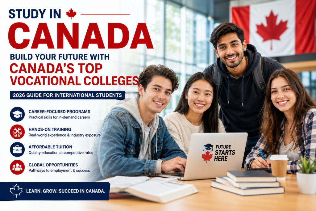 Study in Canada: Build Your Future with Canada’s Top Vocational Colleges (2026 Guide) give me a total different image of students "for "Study in Canada: Build Your Future with Canada’s Top Vocational Colleges (2026 Guide)"
